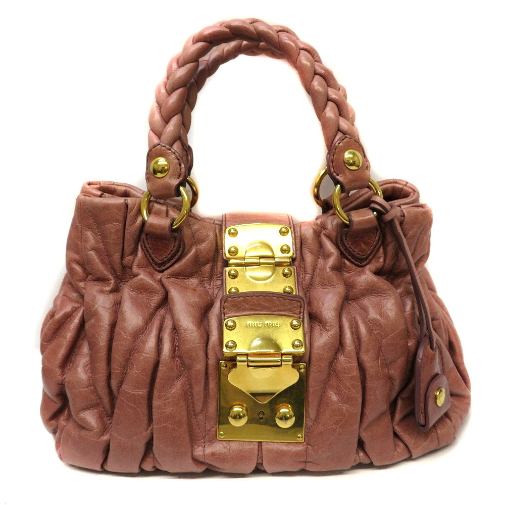 Miu Miu Handbag Bag Leather Pink Matelass